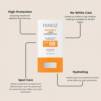 SINOZ Sinoz Invisible Clear Suncare Stick SPF50+